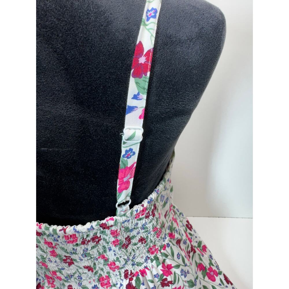 Y2K Women’s Baby Doll Cami Floral Mini Dress Sz M Pink V Neck Milk Maid Old Navy - Picture 4 of 12